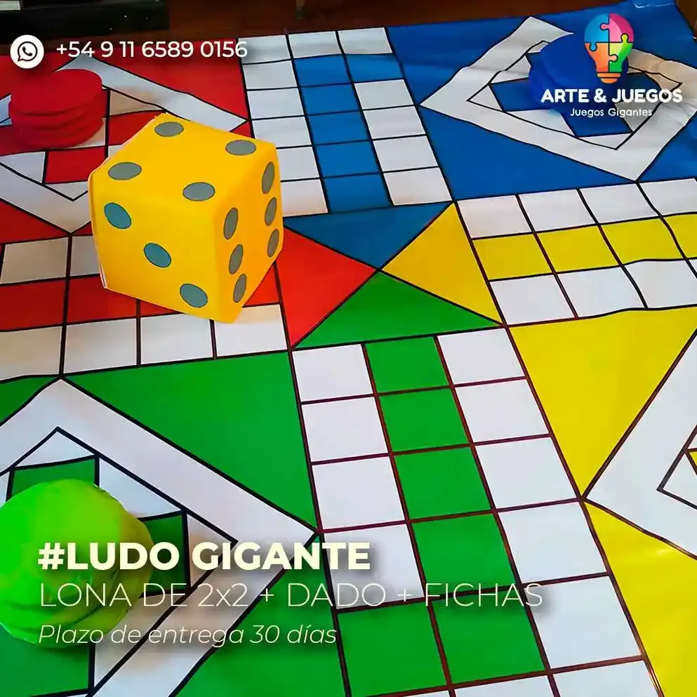 Ludo Gigante de lona, pintado a mano