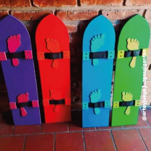 Esquíes de madera para 2 jugadores